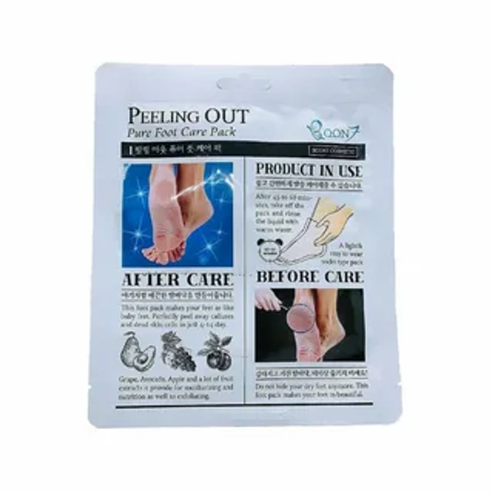 Boon7 Peeling Out Pure Foot Care Pack Пилинг-носки с желеобразной консистенцией, 34 гр (17 гр*2 шт)