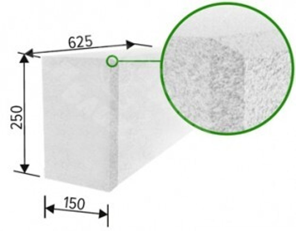 Газобетонный блок ИНСИ Фасадный 150-500-2.5