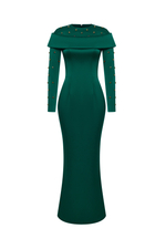 Платье макси из сатина с отделкой из кристаллов