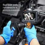 Промышленная камера-эндоскоп 4,3-дюймовый IPS-экран HD1080P Инспекционный бороскоп IP67 Водонепроницаемый 8-миллиметровый фотообъектив для автомобилей, канализационных труб, жесткого кабеля(10м)