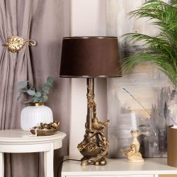 Настольная лампа Терра Бронза с абажуром Тюссо Конфети Шоколад