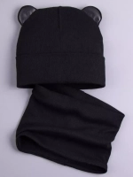 Шапка для мальчика осенняя с ушками и снуд