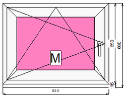 Пластиковое окно 650 х 850 ТермА Эко + Москитная сетка