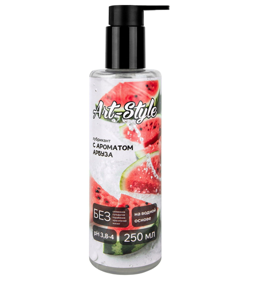 Лубрикант на водной основе Art-Style с ароматом арбуза, 250 мл