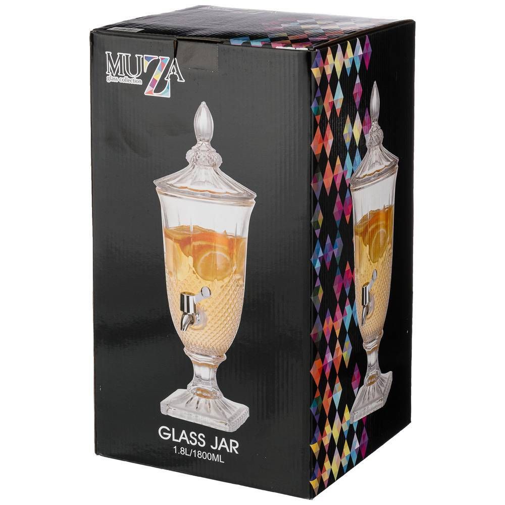 ДИСПЕНСЕР ДЛЯ НАПИТКОВ "ЛИМОНАДНИЦА MUZA" 1,8 Л / 16*16*45,5 СМ (КОР=4ШТ.)