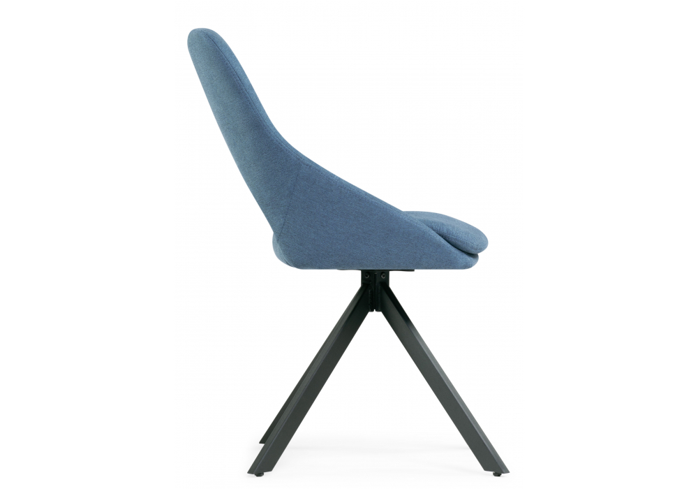 Стул на металлокаркасе Woodville Оливер крутящийся синий, черный, ножки черные