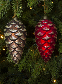 Елочная игрушка 7х16см House of Seasons Шишка коричневая/красная в ассортименте 2 вида