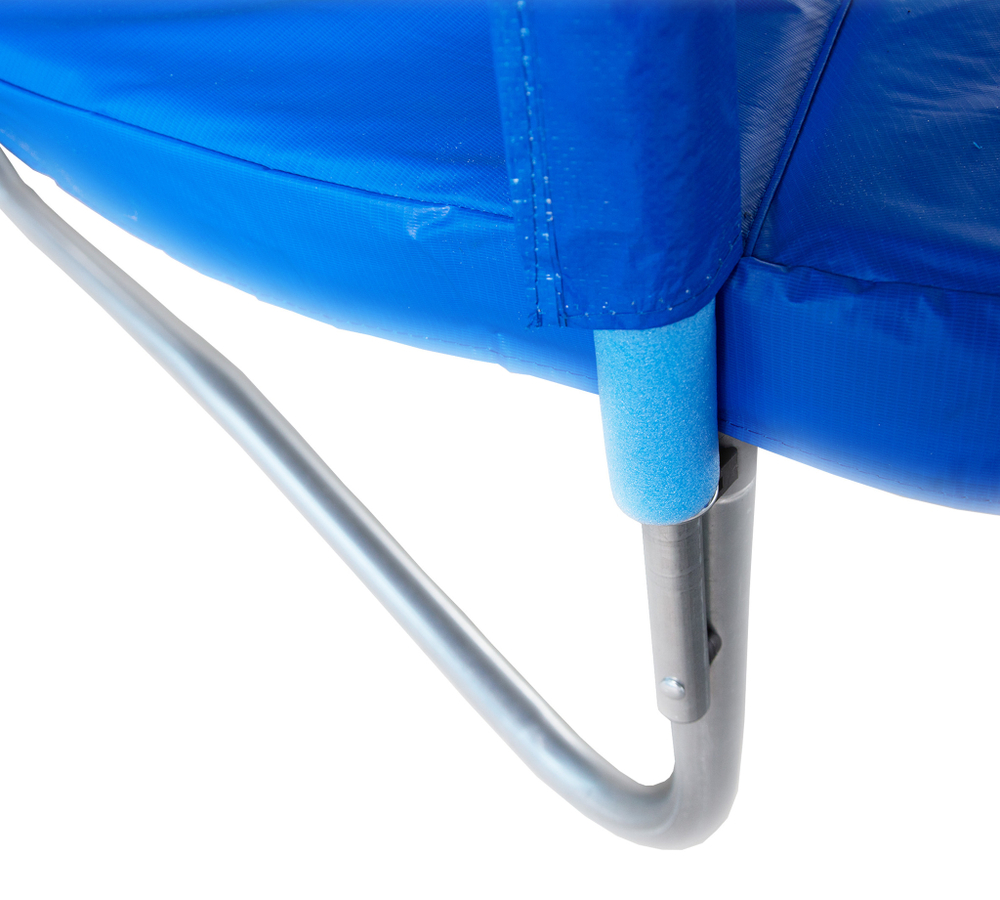 Батут с лестницей и внутренней сеткой 180 см синий