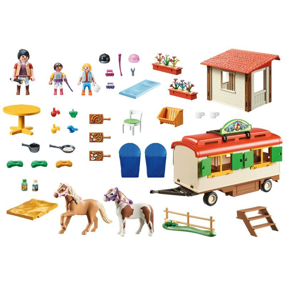 Кемпинг Playmobil с пони и прицепом для сна 70510
