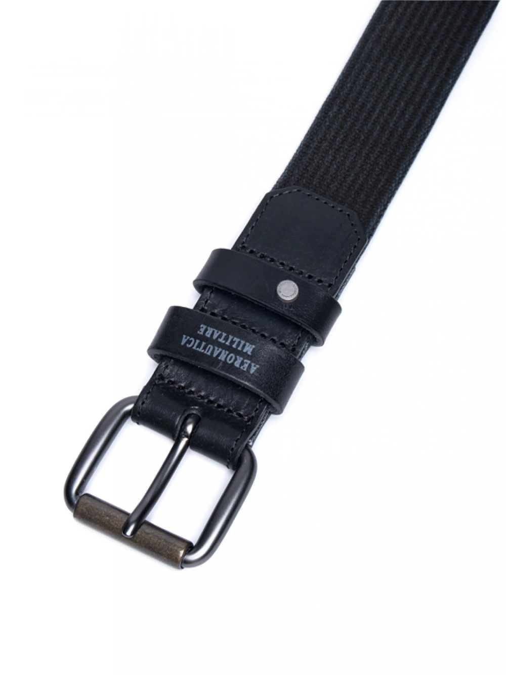 Ремень муж. AERONAUTICA 302 черный хлопок