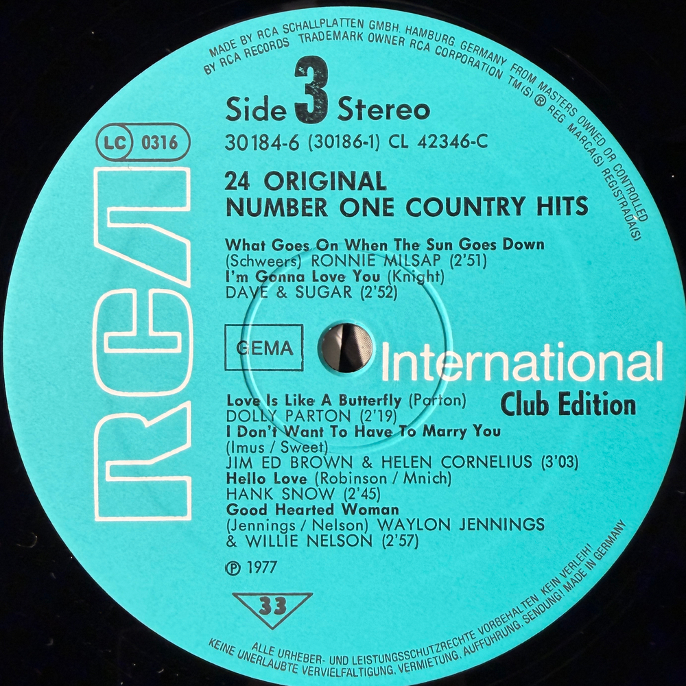 Сборник 24 Original Number One Country Hits 2LP (Германия 1983г.)