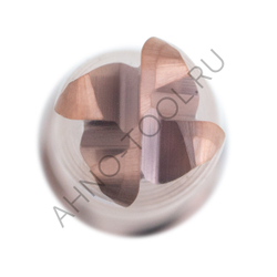 Фреза твердосплавная радиусная   5мм (L=50, l=13, хв=6) Z4 35° по стали, нерж., чугуну, с радиусной