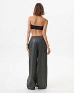 WIDE V-LEATHER TROUSERS