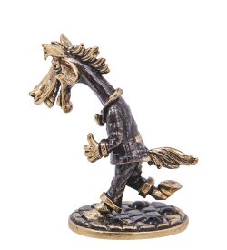 Народные промыслы AM-4190 Фигурка «Лошадь Фраерок» (латунь, янтарь)