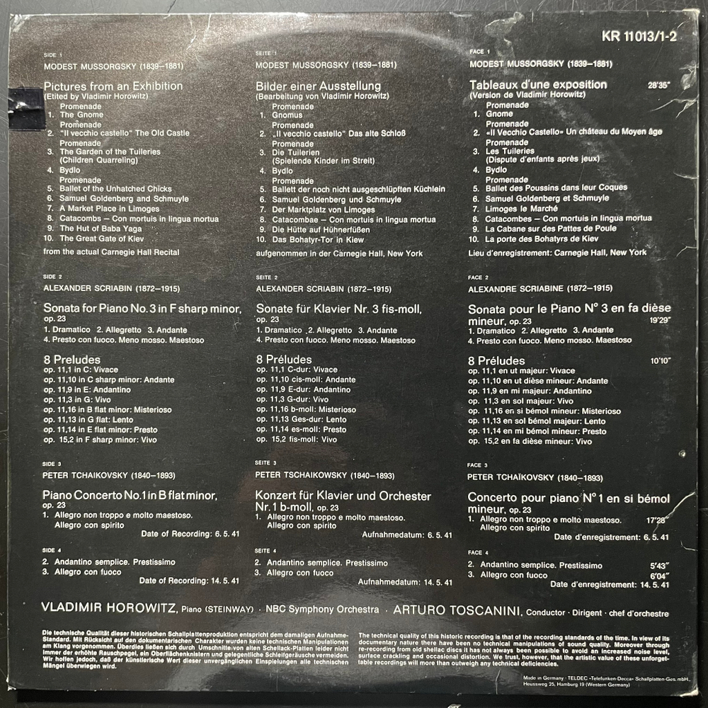 Чайковский, Мусоргский, Скрябин – Владимир Горовиц 2LP (Германия)