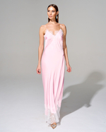 Платье-комбинация с отделкой французским кружевом