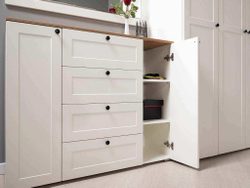 Остин Комод 16.221 Белый шагрень/Дуб Вотан