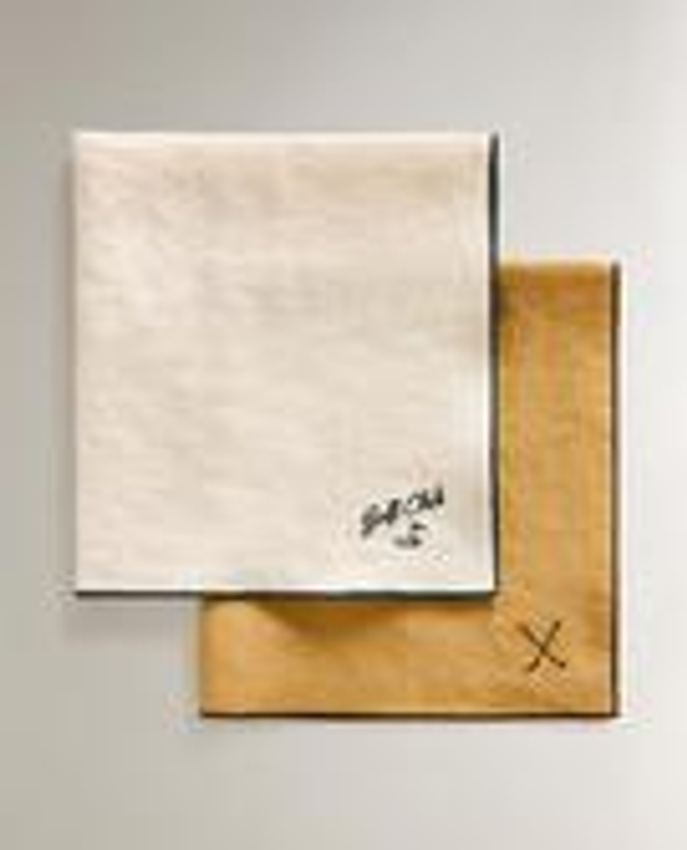 ZARA HOME НАБОР ЛЬНЯНЫХ САЛФЕТОК ДЛЯ ГОЛЬФА, БЕЖЕВЫЙ