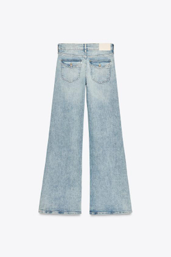 ZARA ДЖИНСЫ Z1975 КЛЕШ С НИЗКОЙ ПОСАДКОЙ, ВЫЦВЕТШИЙ СИНИЙ