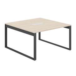 AG.1414.AR.72.AN / Стол для переговоров 1400х1438х750 / профиль О-образный: 70х20 антрацит; лючок: серебро; столешница: ак.равелло