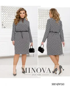 Платье 263-черно-белый Minova