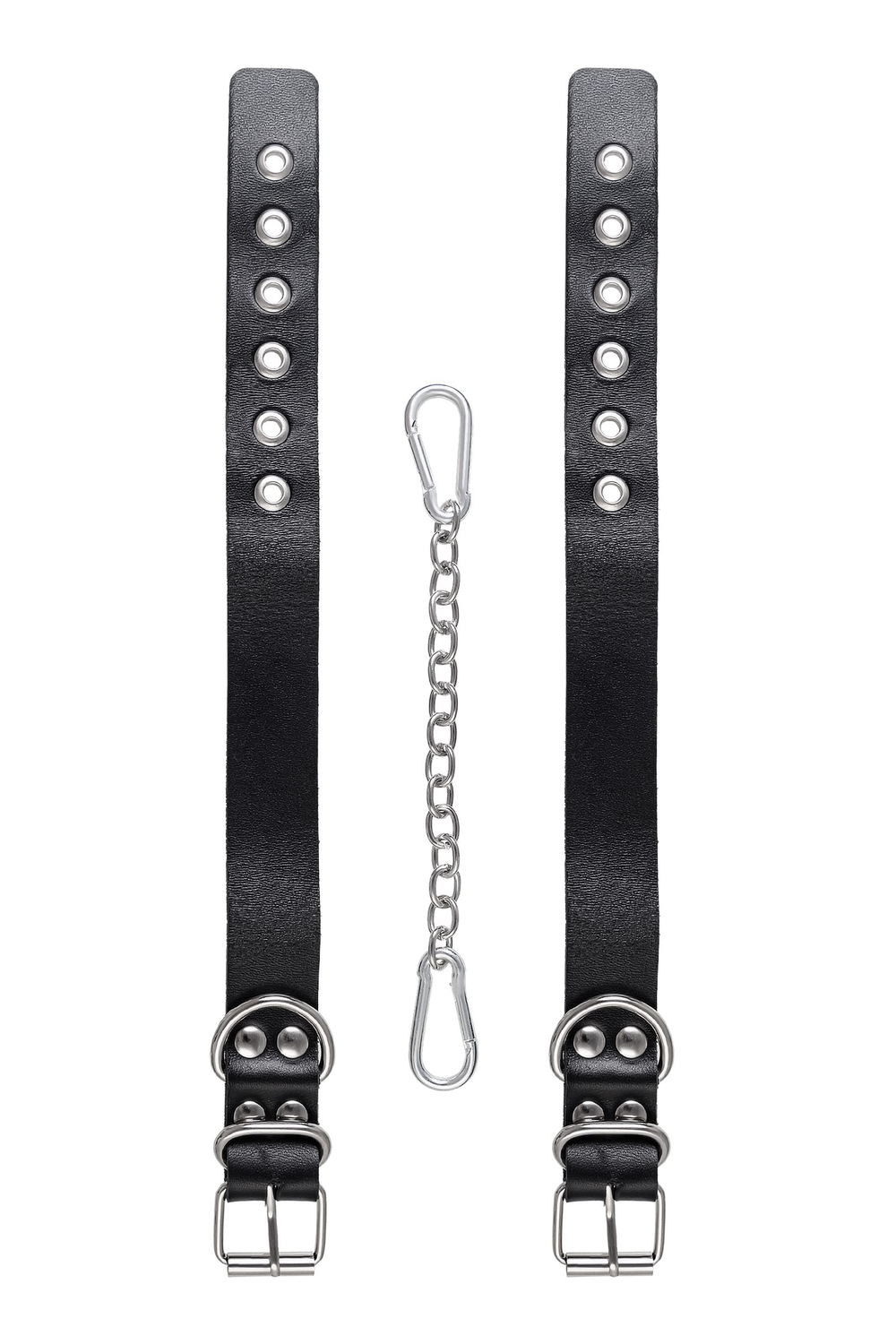 Черные оковы из одного ремешка с люверсами