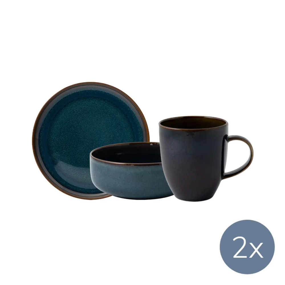 Like. by Villeroy&Boch Джинсовый набор для завтрака на 2 персоны (6 предметов) 19-5168-9651 + 19-5168-1900 + 19-5168-2640