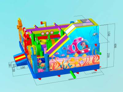 Коммерческий надувной батут «Океан улыбок» 8*6*4 м
