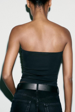 ZARA ТОП БАНДО ИЗ ПОЛИАМИДА, ЧЕРНЫЙ