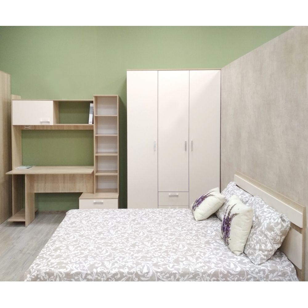 Кровать 1600 Салоу (дуб сонома/перламутр), МФ 1+1