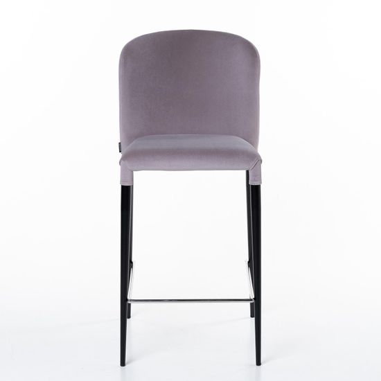 Стул полубарный Albert в шортиках, бархат серый