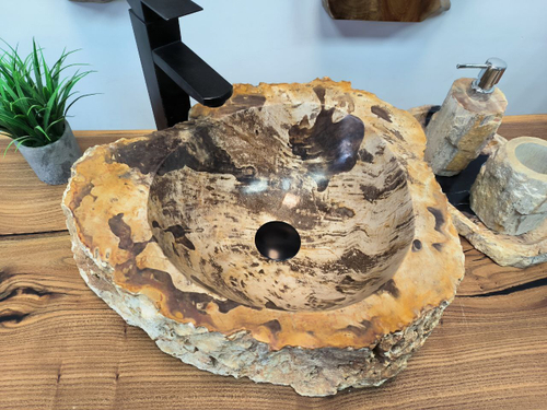 Раковина из окаменелого дерева OD-65695 46х40х15 из натурального камня