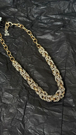 Колье Византия, оттенки золото и серебро