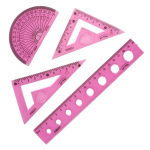 Набор гибких линеек "Аниме" 20см, пластик, 4 предмета, ПВХ пенал, 3 вида микс, С-40158