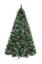 Заснеженная елка с шишками и ягодами «Очарование» (Леска+пвх) от 1,8 м до 3,65 м