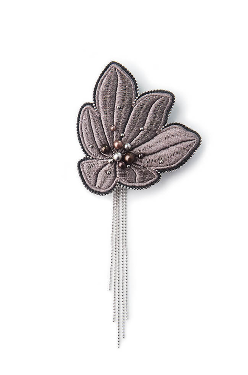 8343 Брошь (пепельно-коричневый)