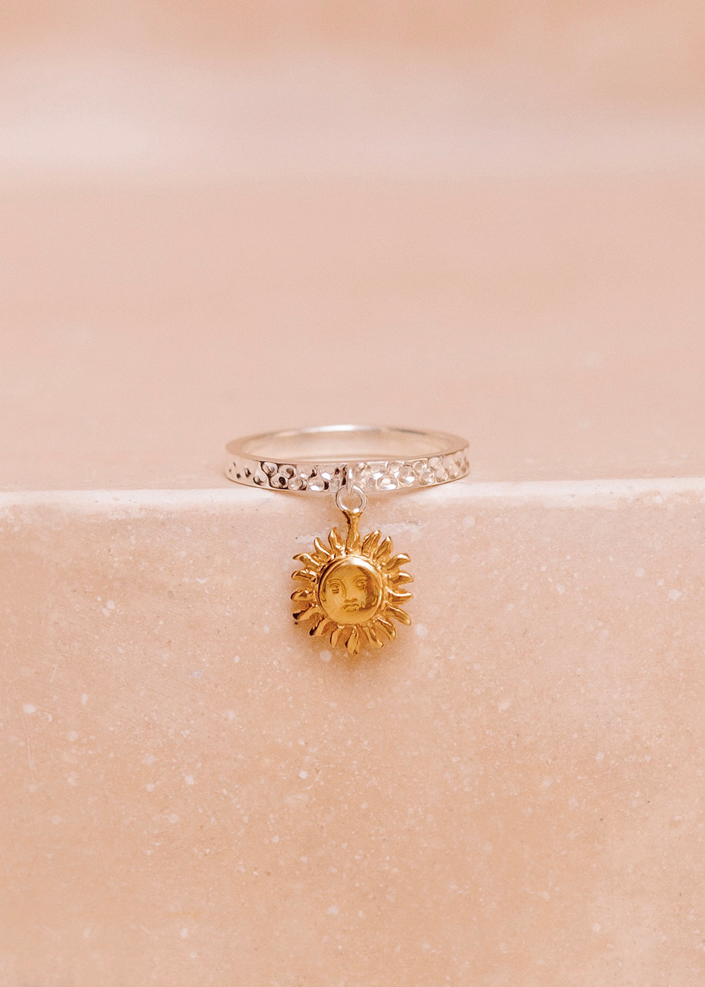 Кольцо «Солнце» с позолотой