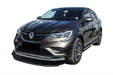 Защита переднего бампера (нержавейка) Renault Arkana (2019-2023) d42
