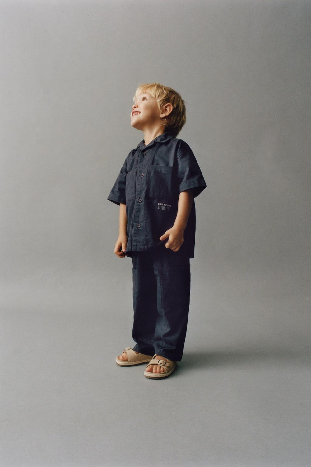 ZARA РУБАШКА С НАДПИСЬЮ, АНТРАЦИТОВО-СЕРЫЙ