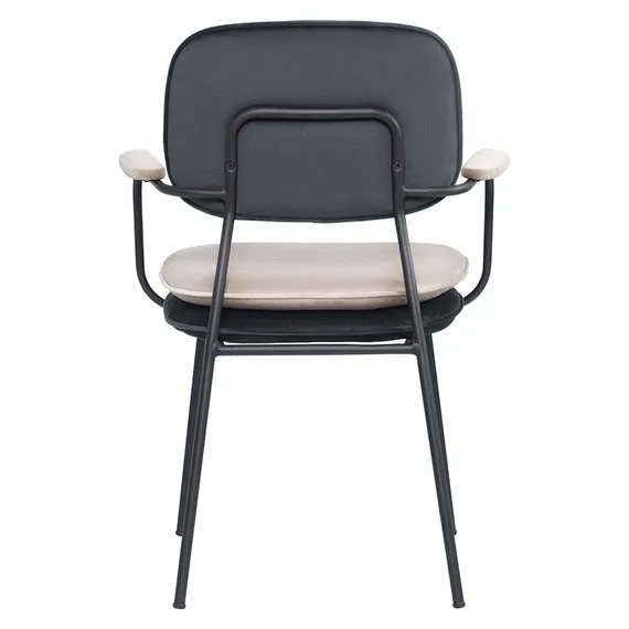 Стул с подлокотниками Pea, велюр, темно-серый/бежевый