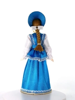 Кукла коллекционная фарфоровая в русском девичьем летнем костюме