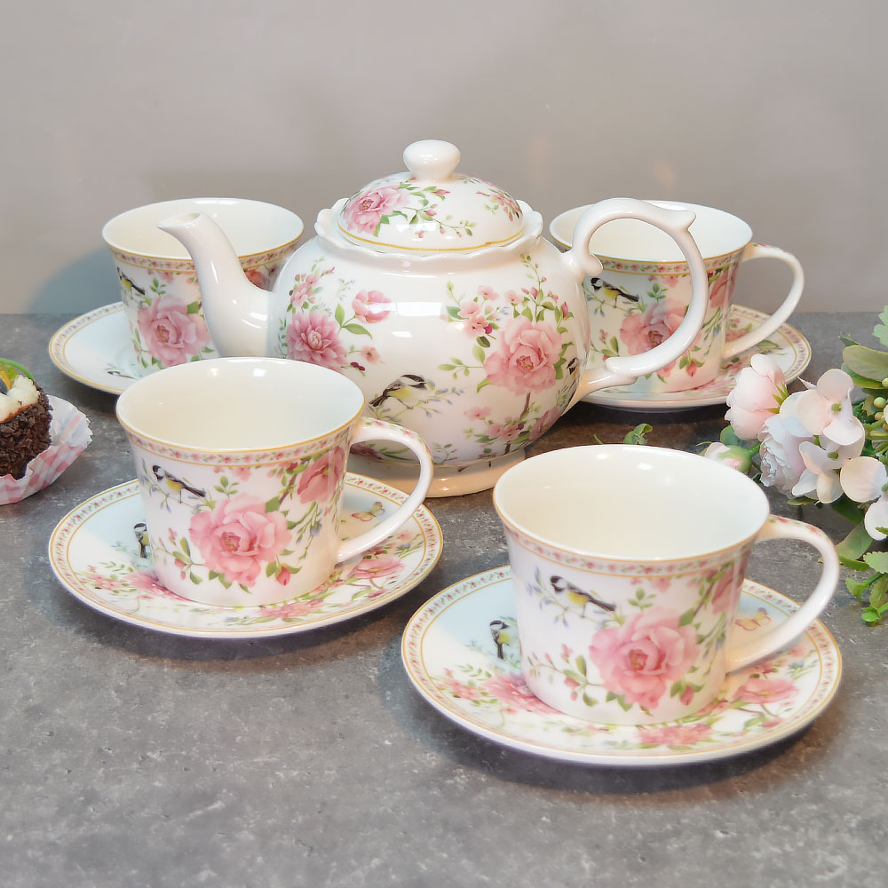 Чайный набор 9 предметов 250мл "Wild rose"