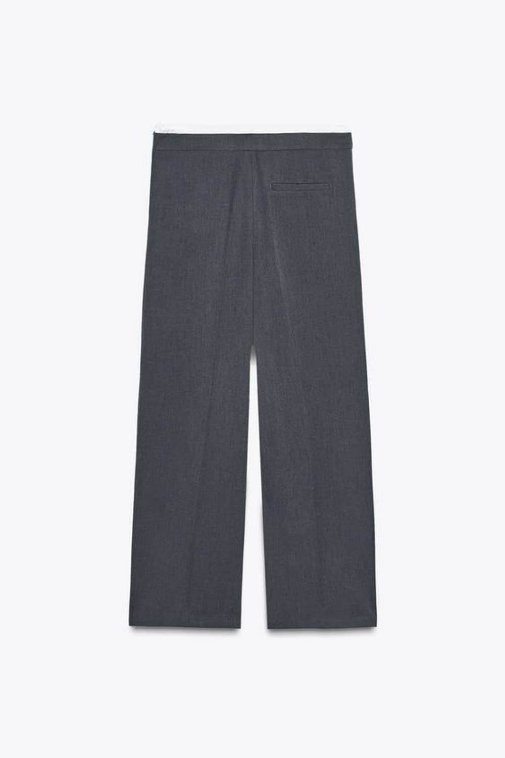 ZARA БРЮКИ WIDE LEG С ДВОЙНЫМ ПОЯСОМ, АНТРАЦИТОВО-СЕРЫЙ