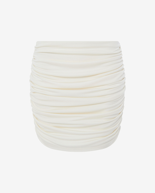 Юбка мини из трикотажа со сборкой