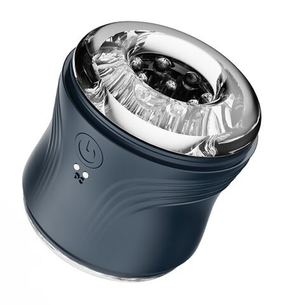 Сквозной мастурбатор в колбе с вибрацией (Цвет: синий)