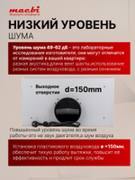 Вытяжка кухонная MACBI встраиваемая B-BOX-G55G WHITE 1200м3/ч Черная (управление жестами)