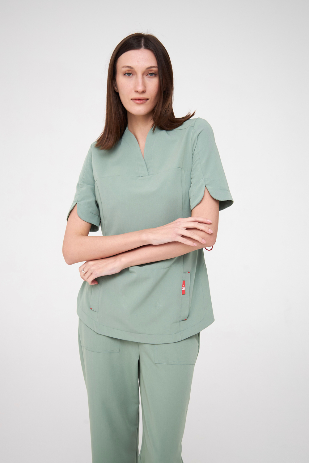 Топ медицинский женский Ньюлук, шалфей ОЛД