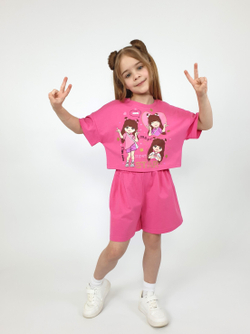 02-159-2 Комплект для девочки (футболка+ шорты)