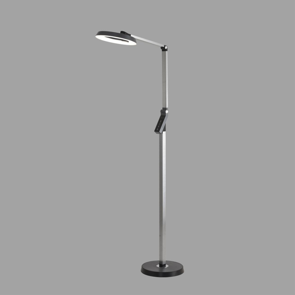 8332/15FL LEDIO LN26 458 темно-серый, металл/пластик Торшер LED 15W 3000/4000/6000K ССТ/диммер/LCD 220-240V GENRI