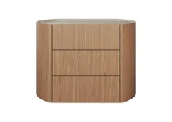 Комод Lagom 3 ящика ширина 100 см (натуральный дуб, молочный)